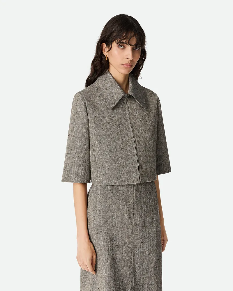 Bottega Veneta Jacke Aus Viskose Und Seide Brown