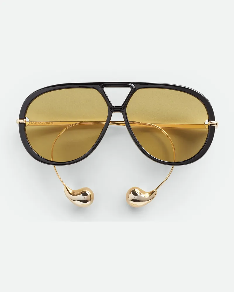 Bottega Veneta Drop Sonnenbrille In Pilotenform Black