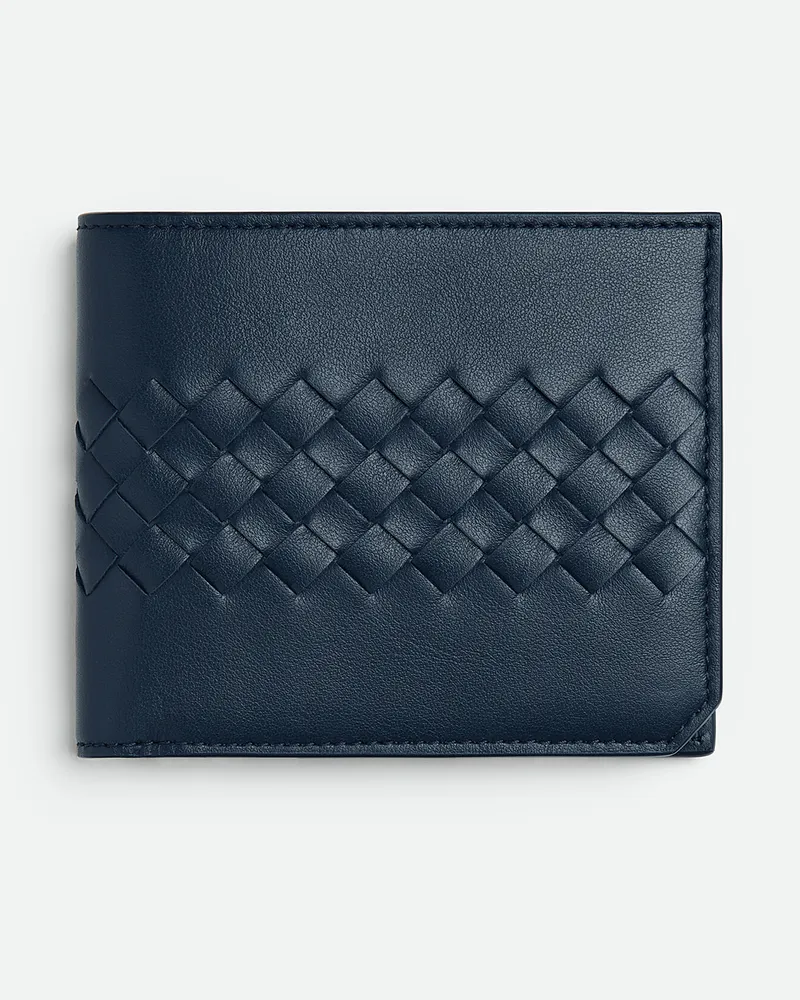 Bottega Veneta Intrecciato Piccolo Bi-fold Portemonnaie Mit Münzfach Neptune