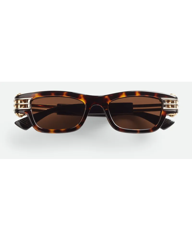 Bottega Veneta Bolt Sqare Sonnenbrille Havana