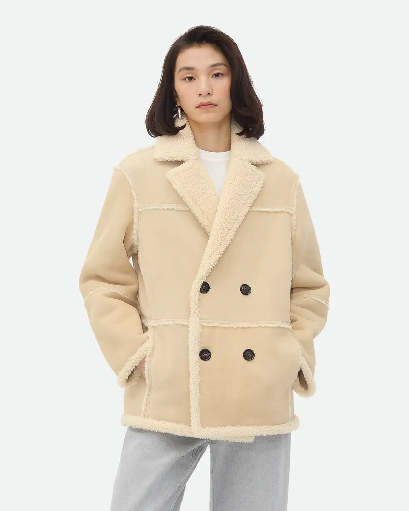 Bottega Veneta Blouson Aus Merinoshearling Beige