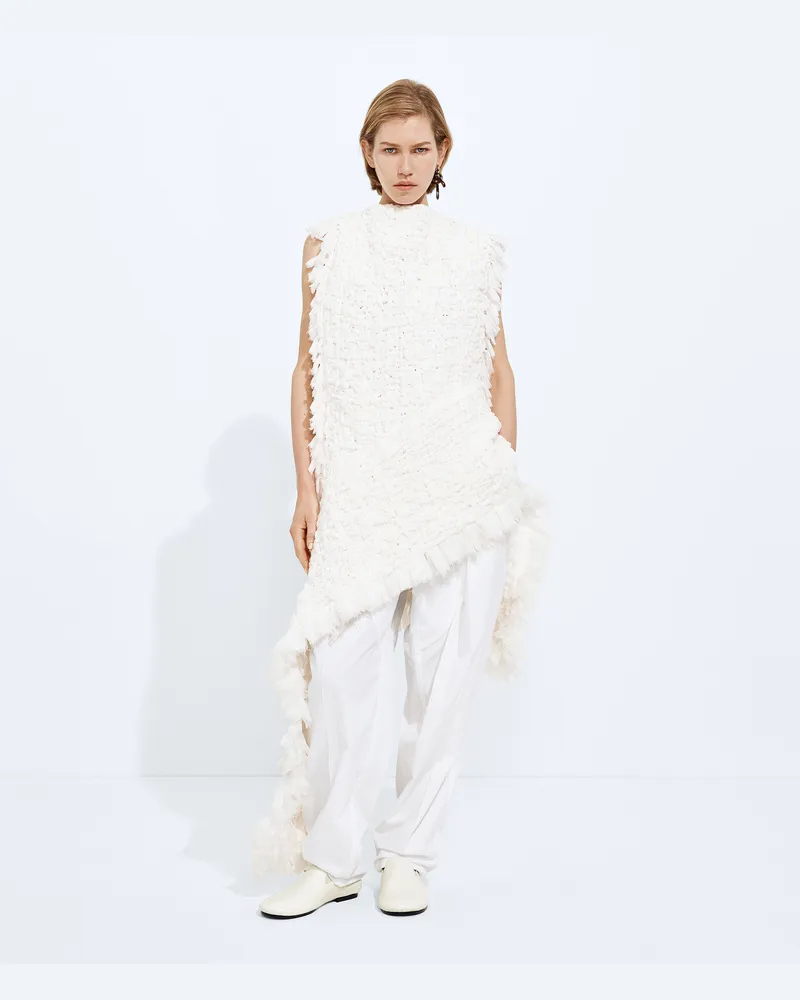Bottega Veneta Top aus Seidenchiffon-Weiss - Damen Weiss