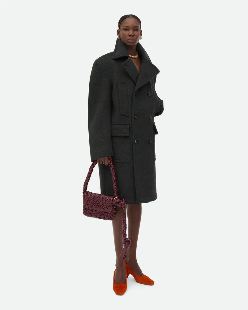 Bottega Veneta Doppelseitiger Wollmantel Grey