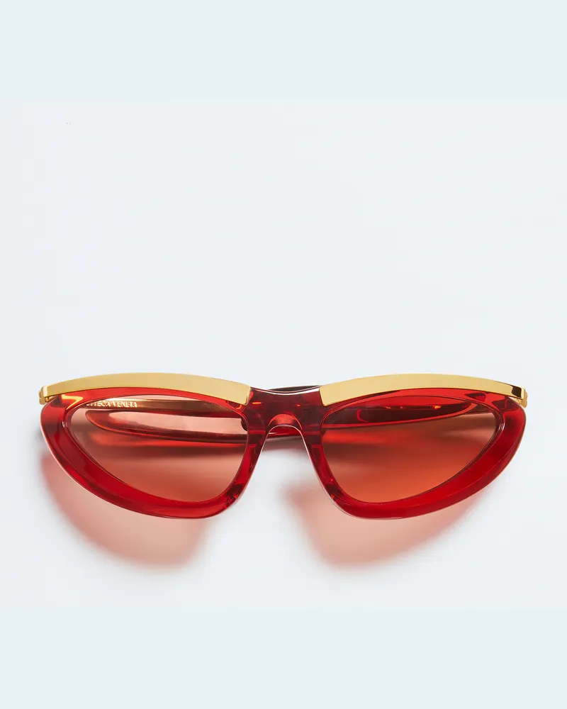 Bottega Veneta Prisma Cat-eye Sonnenbrille - Rot - Unisex - 70% Recyceltes Azetat & 30% Metall Rot