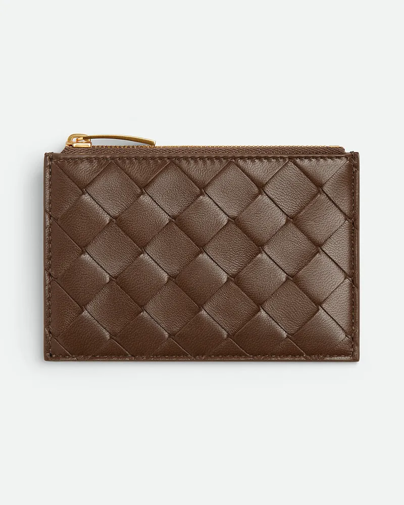 Bottega Veneta Intrecciato Kartenetui mit Reißverschluss-Braun - Damen Braun