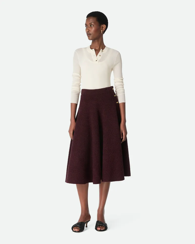 Bottega Veneta Rock Aus Bouclé-wolle - Bordeaux - Damen Wolle Bordeaux