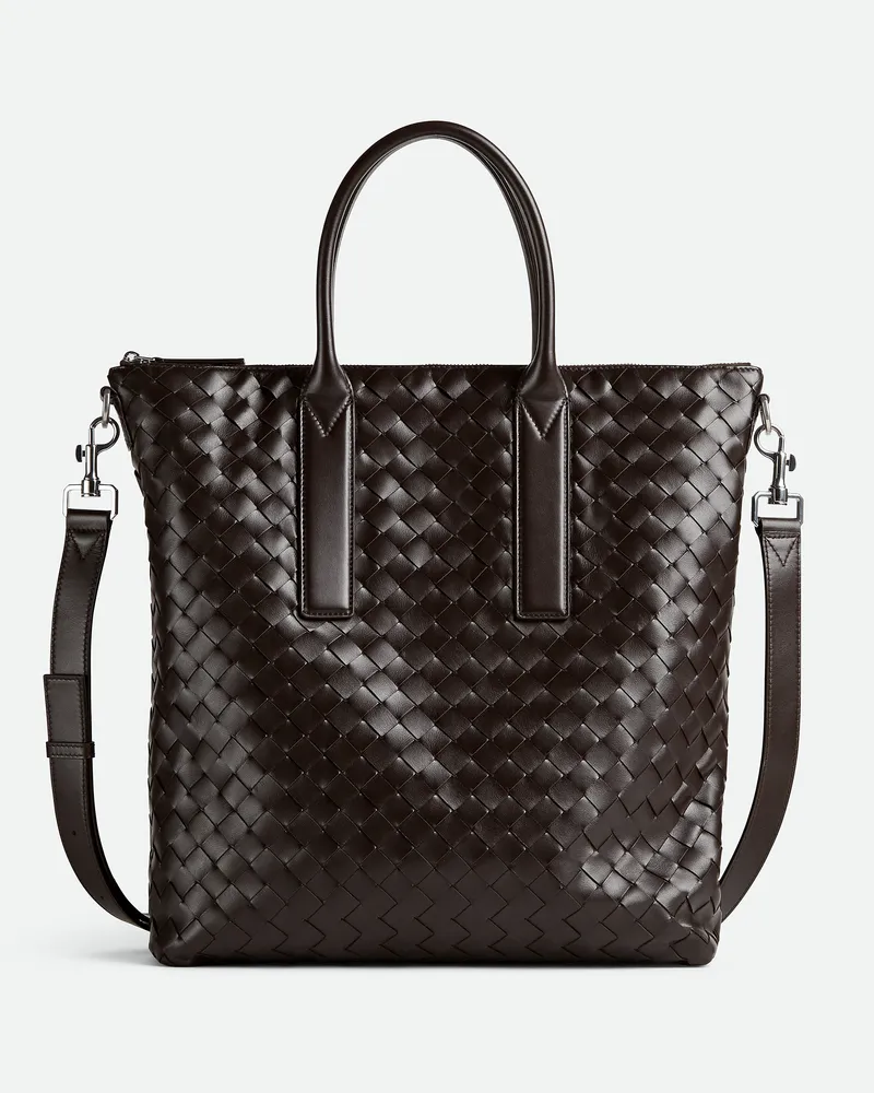 Bottega Veneta North-south Intrecciato Tote Bag Mit Zip - Braun - Herren - 100 % Kalbsleder Braun