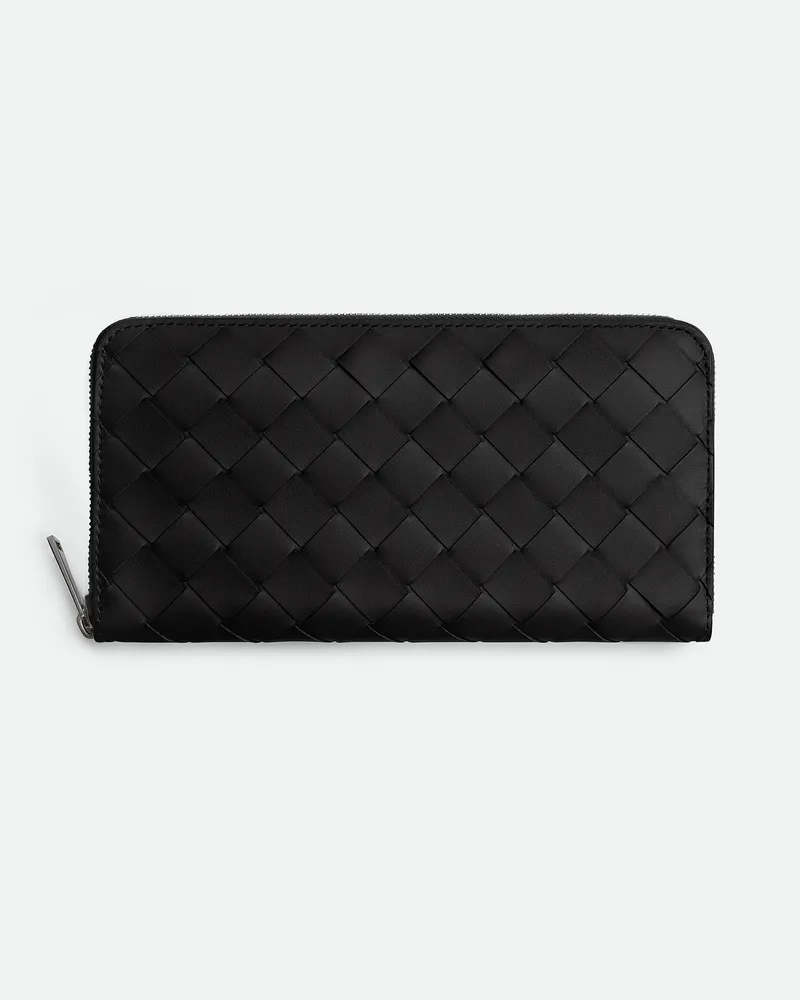 Bottega Veneta Intrecciato Portemonnaie Mit mlafenden Zip Black