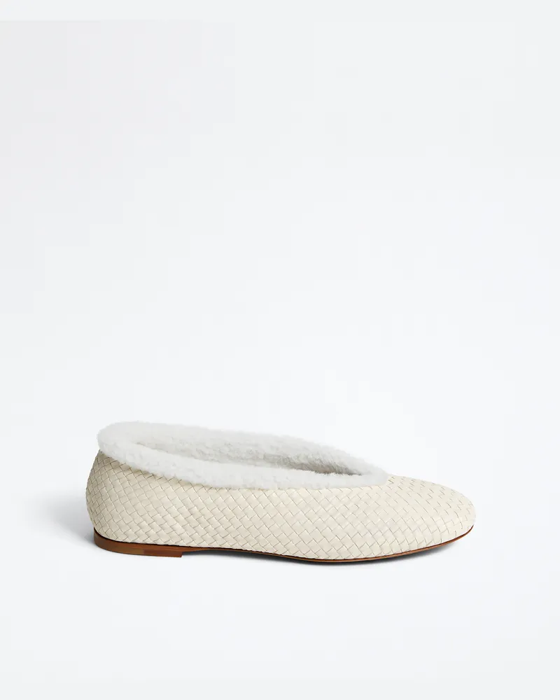 Bottega Veneta Rosa Ballerinas-Weiss - Damen Weiss