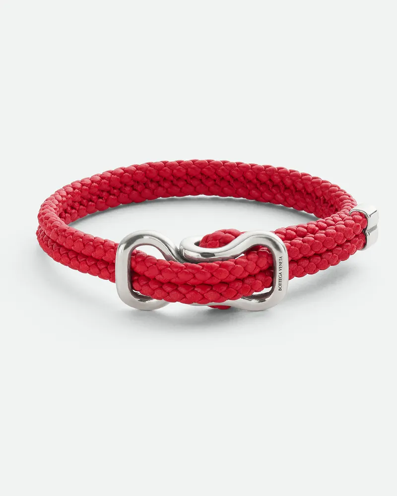 Bottega Veneta Leather Armband - Rot - Herren 80% Lammleder & 20% Sterlingsilber Rot