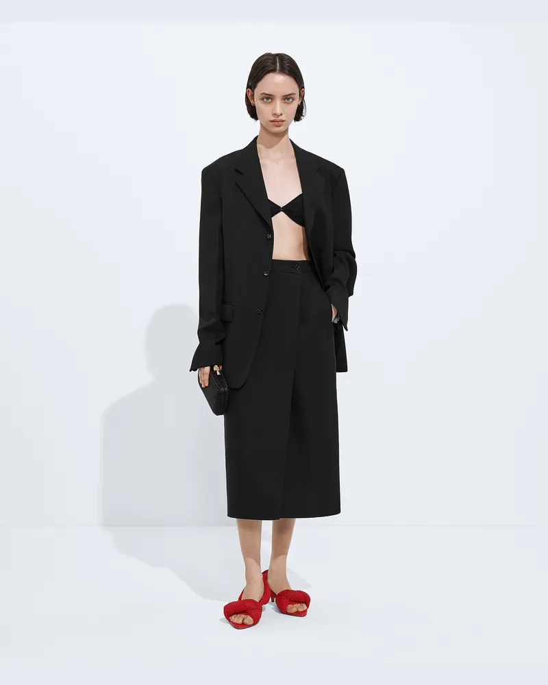 Bottega Veneta Rock aus Baumwollgabardine-Schwarz - Damen Schwarz