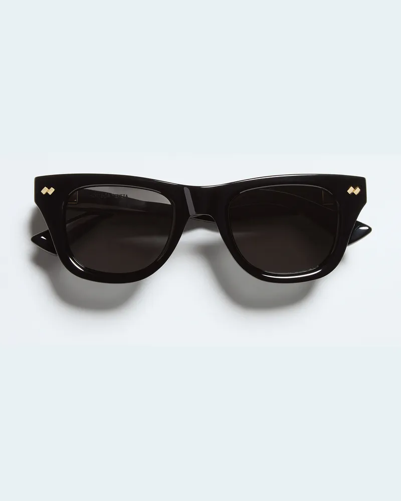 Bottega Veneta Quadratische Dizzy Sonnenbrille-Schwarz - Unisex Schwarz