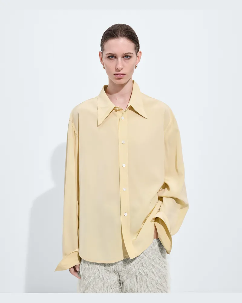 Bottega Veneta Hemd aus Seide und Viskosetoile-Beige - Damen Beige