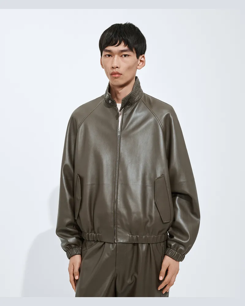 Bottega Veneta Lederblouson-Grün - Herren Grün