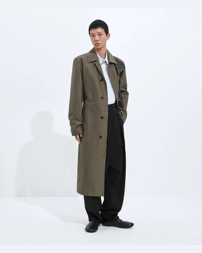 Bottega Veneta Trenchcoat Aus Seide Und Nylon - Grau & Silberfarben - Herren 67% Polyamid & 33% Seide Grau
