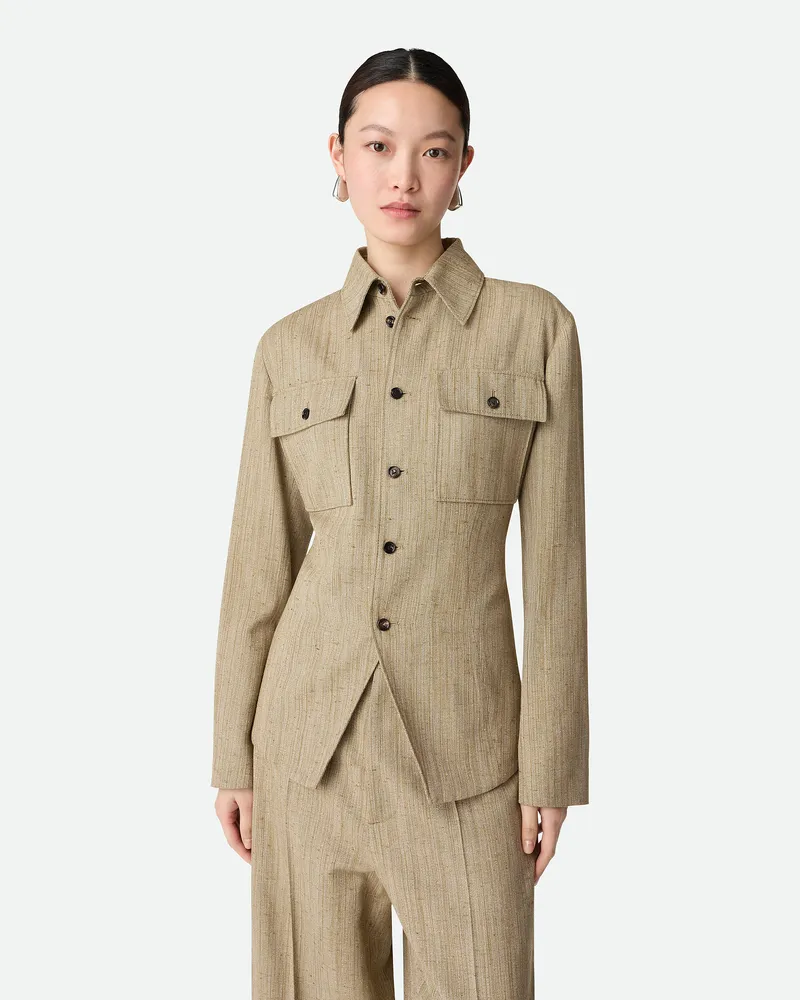 Bottega Veneta Hemdjacke Aus Viskose Und Seide Algae