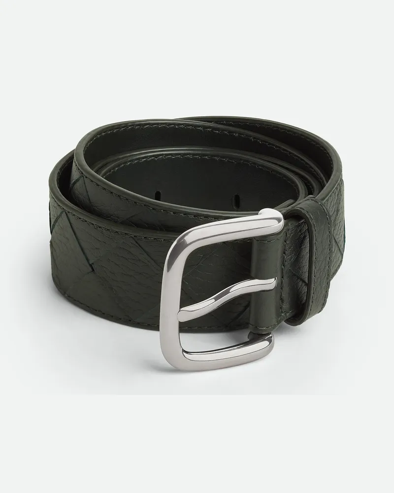 Bottega Veneta Intrecciato Taurillon Gürtel Dark