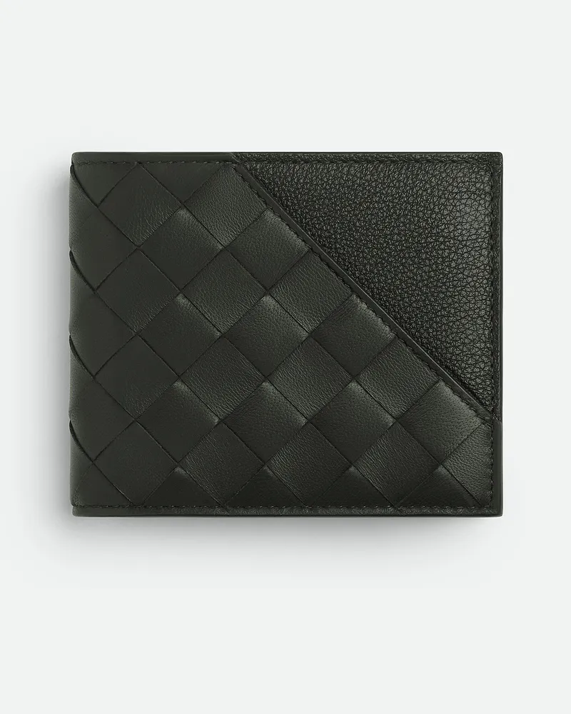 Bottega Veneta Intrecciato Diagonal Bifold Portemonnaie Mit Münzfach Dark