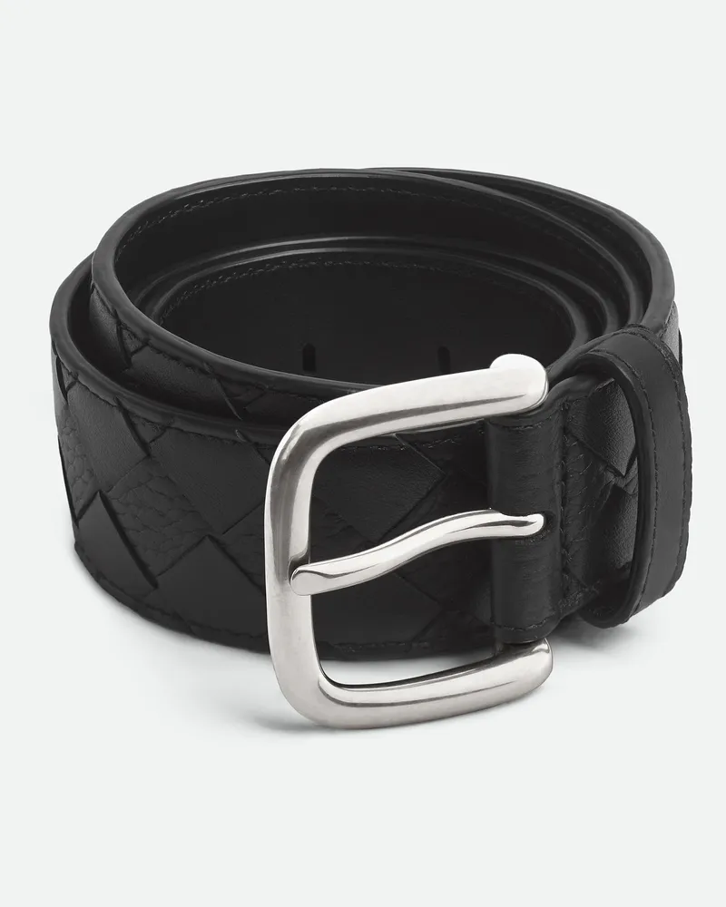 Bottega Veneta Intrecciato Gürtel Black