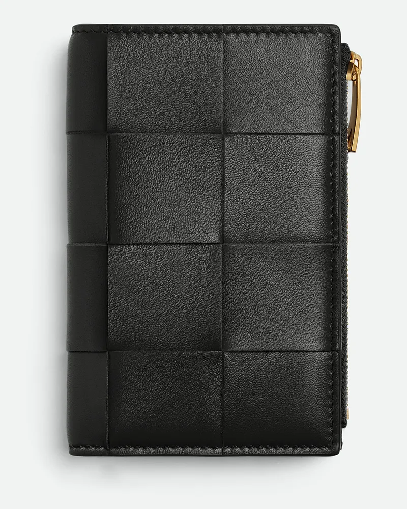 Bottega Veneta Mittelgroßes Cassette Bifold Portemonnaie Black