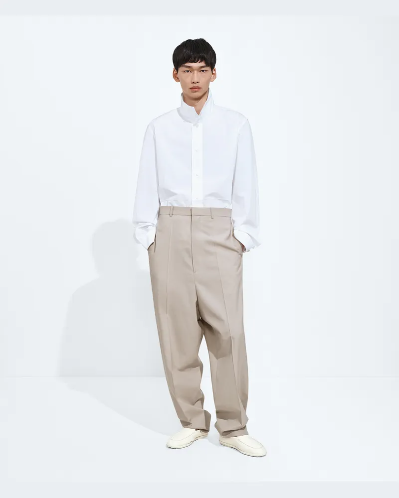 Bottega Veneta Hose aus Wolle und Baumwolle-Beige - Herren Beige