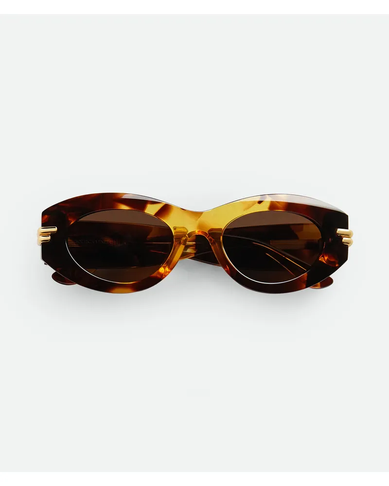 Bottega Veneta Ovale Mitre Sonnenbrille-Braun - Unisex Braun
