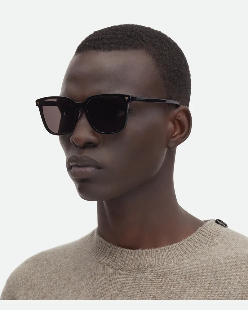 Bottega Veneta Soft Eckige Sonnenbrille As Recyceltem Azetat Black