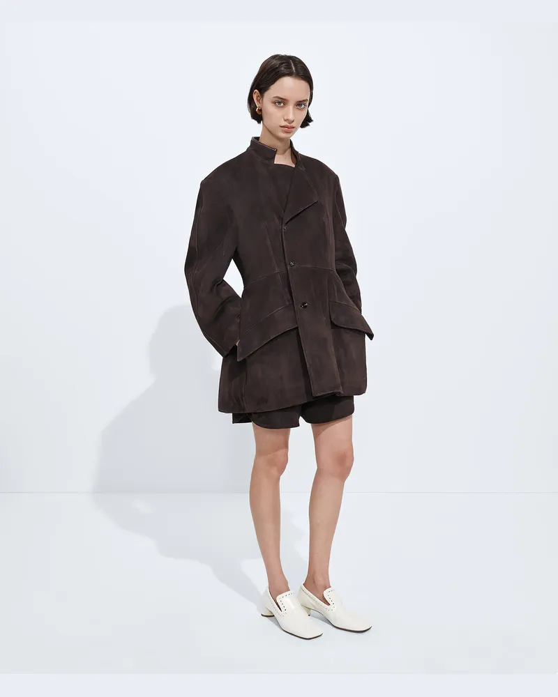 Bottega Veneta Wildlederjacke-Braun - Damen Braun