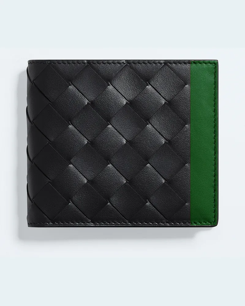 Bottega Veneta Intrecciato Bi-Fold Portemonnaie mit Münzfach-Schwarz - Herren Schwarz