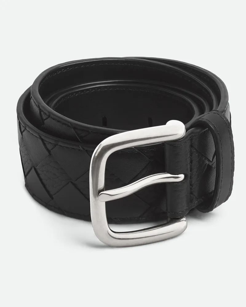 Bottega Veneta Intrecciato Gürtel - Schwarz - Herren 100% Kalbsleder Schwarz