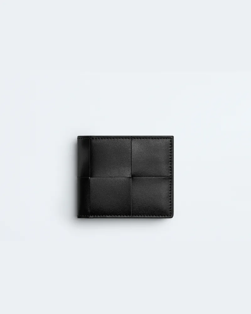 Bottega Veneta Cassette Bi-fold Portemonnaie Mit Münzfach - Schwarz - Herren - 100% Kalbsleder Schwarz