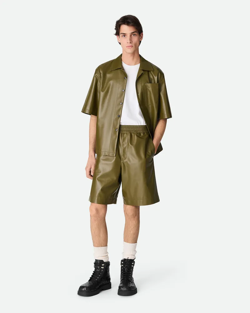 Bottega Veneta Shorts Aus Nappaleder - Grün - Herren 100 % Lammleder Grün