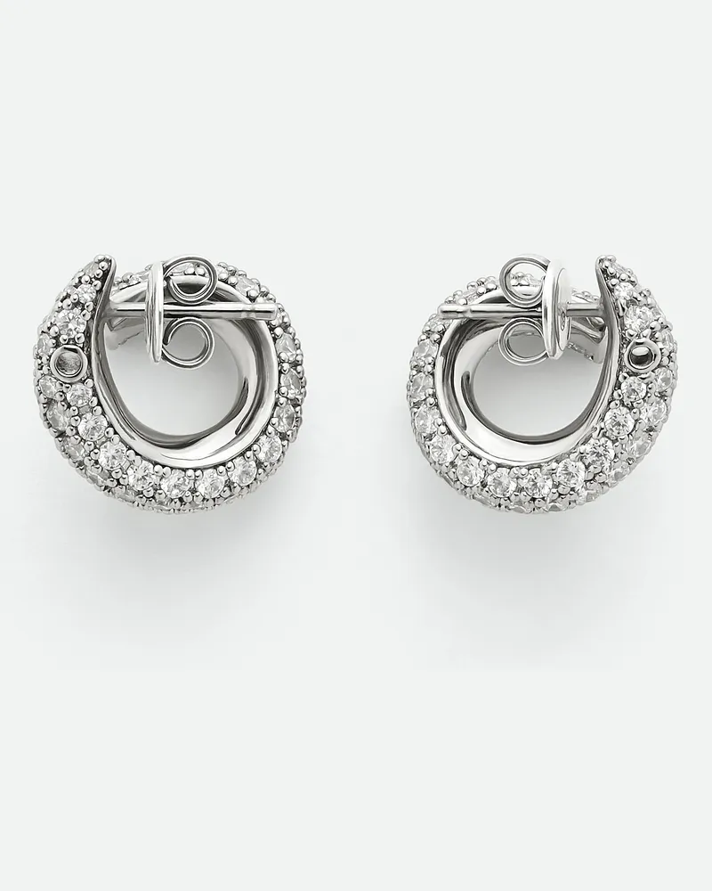 Bottega Veneta Kleine Sardine Ohrringe White