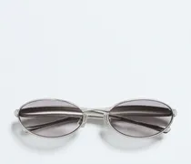 Ovale Sardine Sonnenbrille-Silber - Unisex