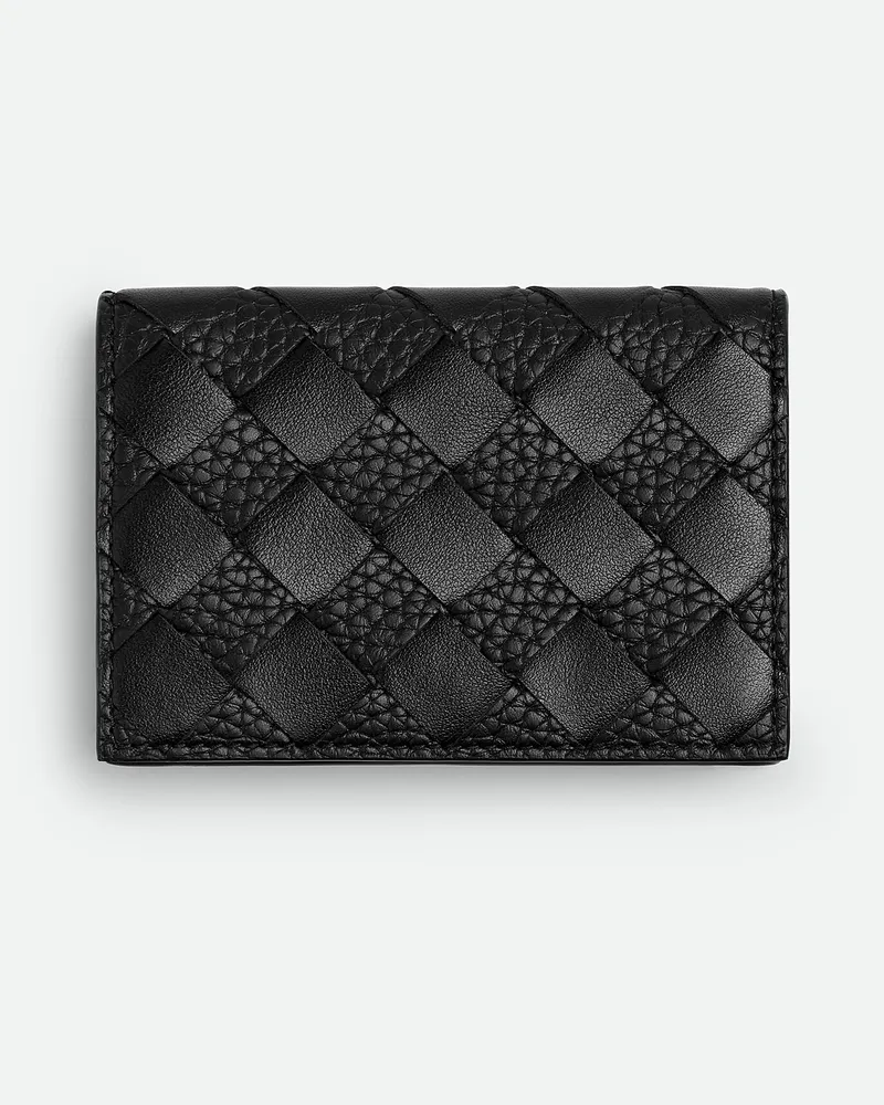 Bottega Veneta Intrecciato Visitenkartenetui Black