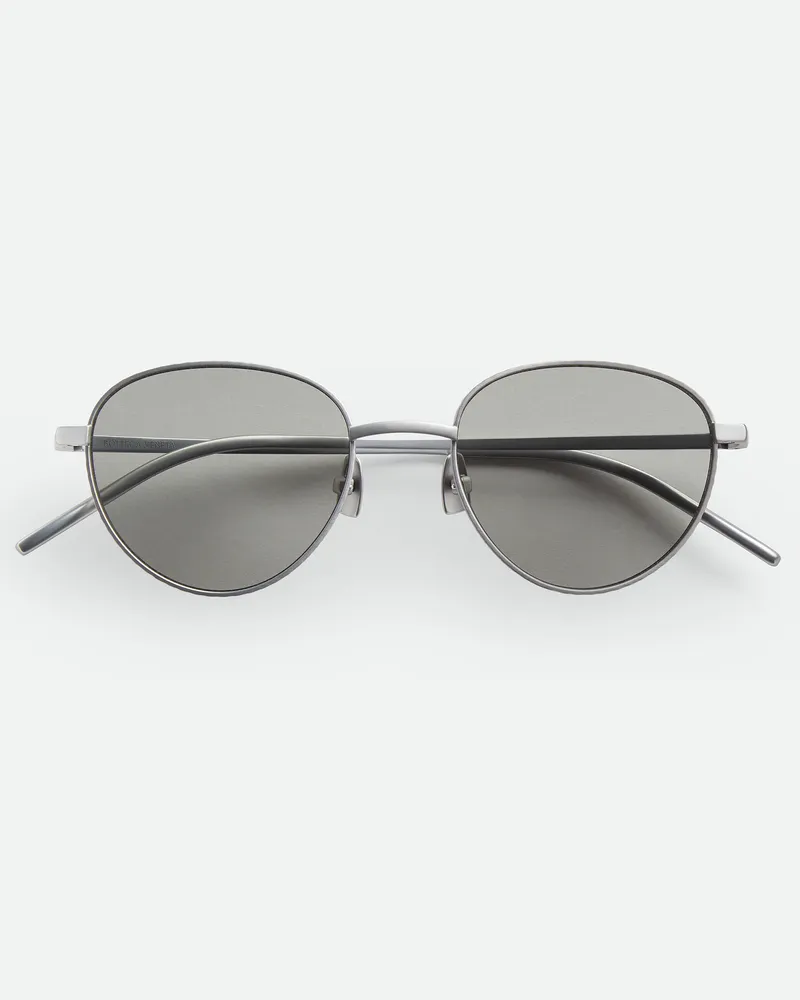 Bottega Veneta Intrecciato Panthos Sonnenbrille - Silber - Unisex - 100 % Titan Silber