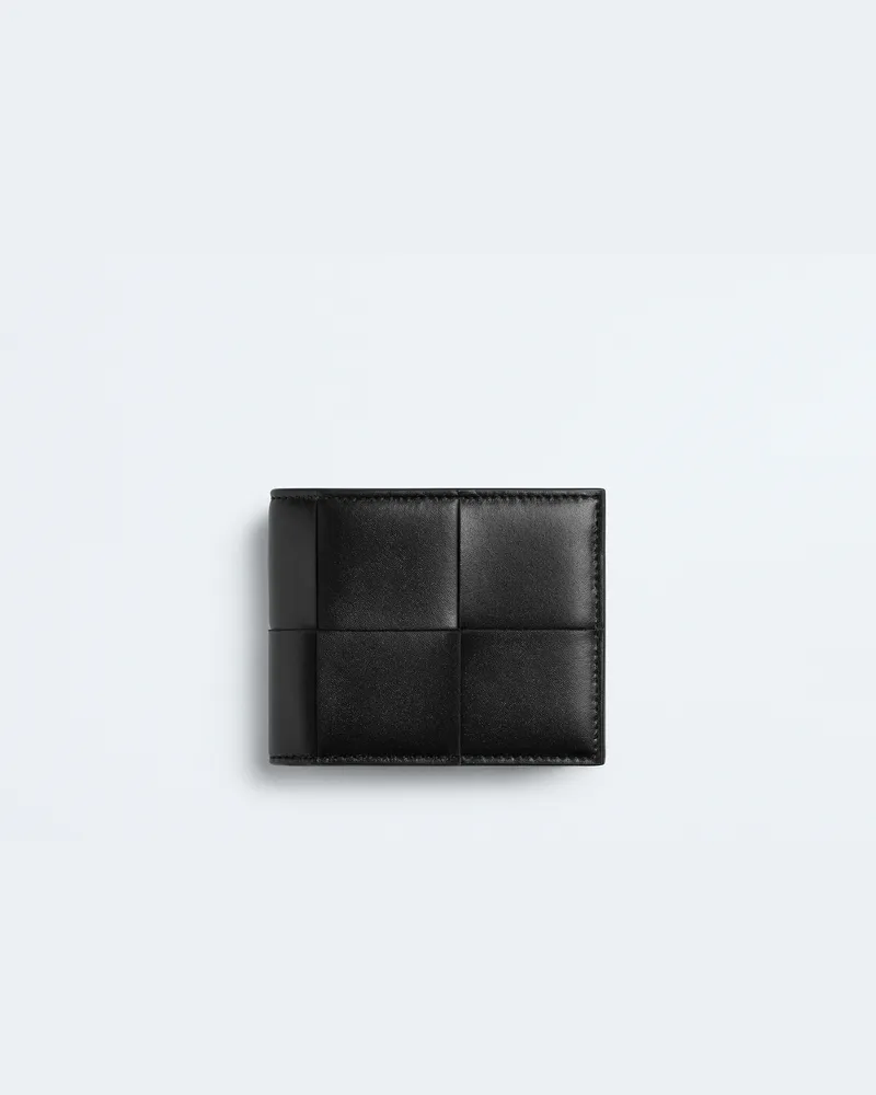 Bottega Veneta Kleines Cassette Portemonnaie Bi-Fold Portemonnaie mit umlaufendem Zip-Schwarz - Herren Schwarz