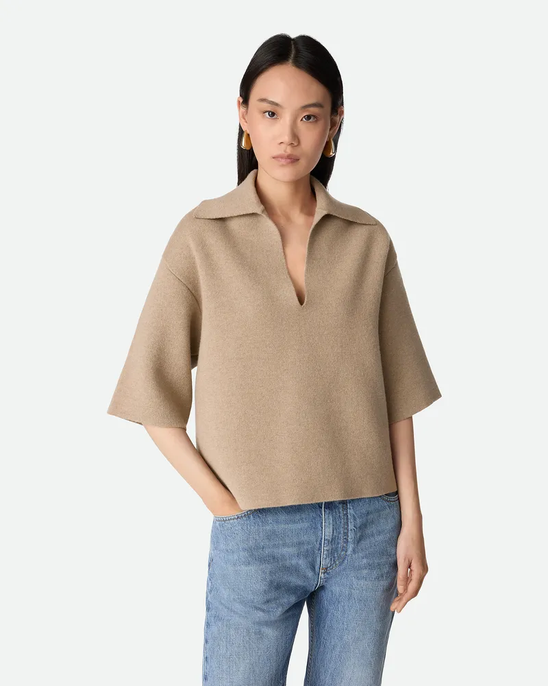 Bottega Veneta Kaschmir-poloshirt Beige
