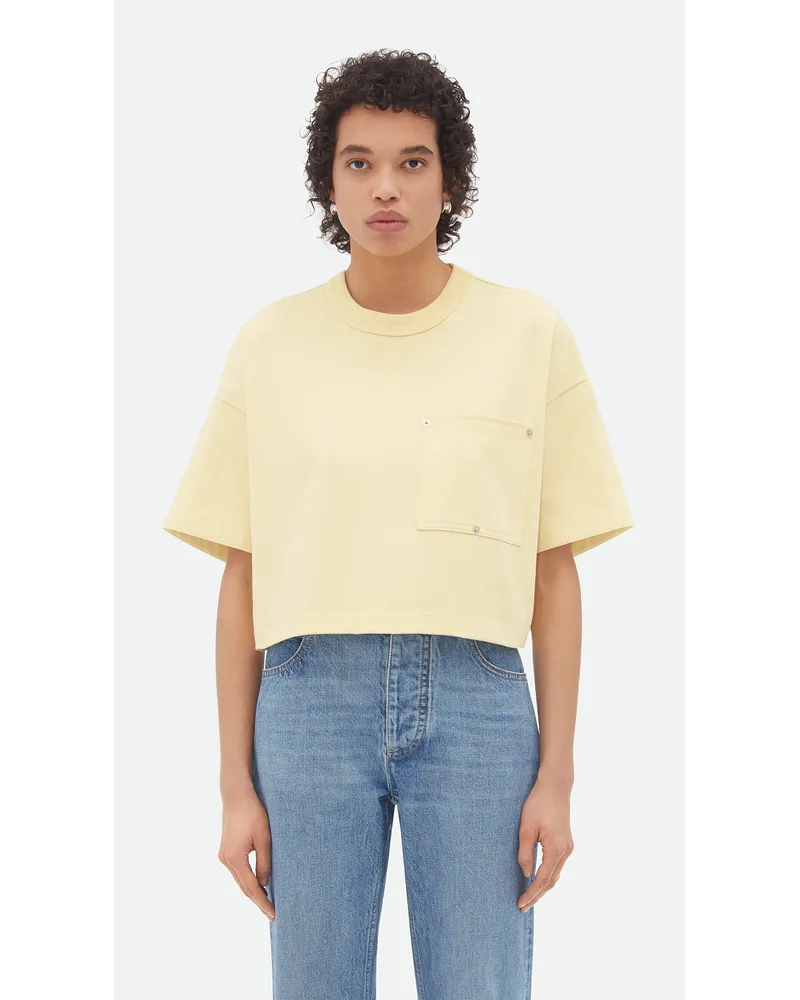 Bottega Veneta Cropped Tshirt Aus Jersey Mit Vtasche Barley