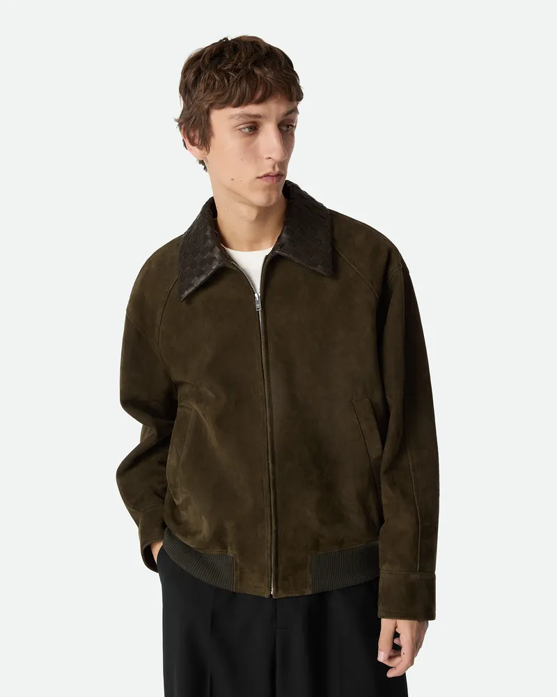 Bottega Veneta Blouson Aus Wildleder - Grün - Herren Lammleder Grün
