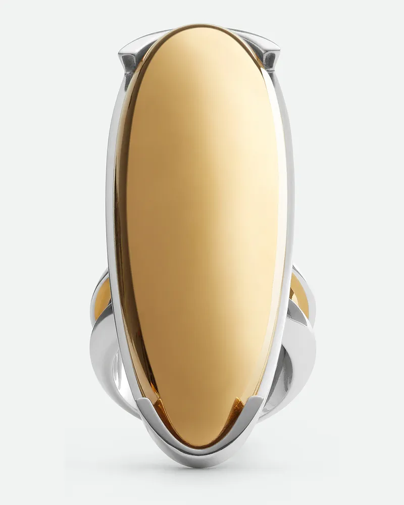 Bottega Veneta Großer Ellipse Ring Silver