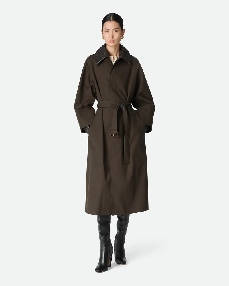 Bottega Veneta Trenchcoat Aus Baumwolle Deep
