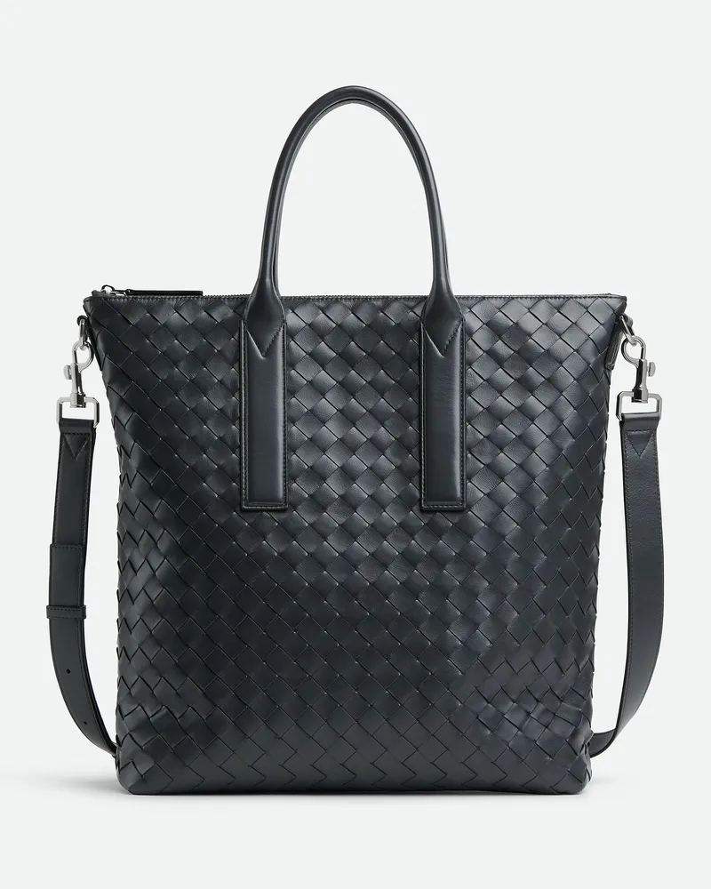 Bottega Veneta North-south Intrecciato Tote Bag Mit Zip Ardoise