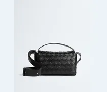 Intrecciato Mini-Tasche mit Überschlag-Schwarz - Herren