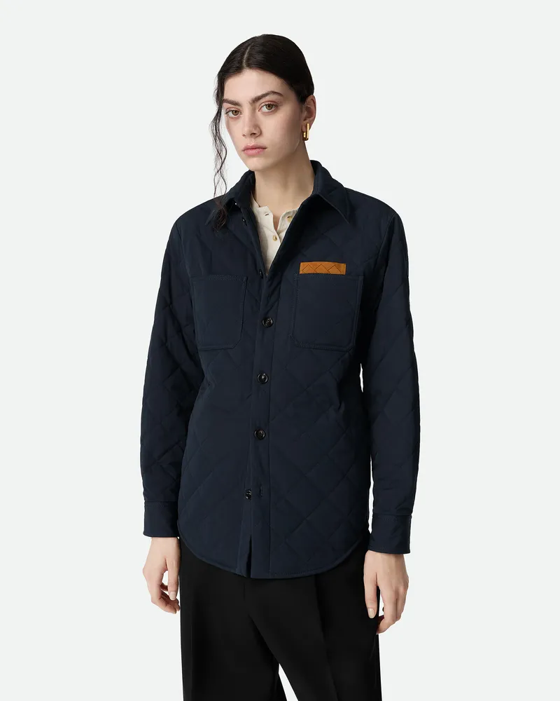 Bottega Veneta Gestepptes Overshirt Aus Baumwolle - Blau - Damen Baumwolle & Polyamid Blau