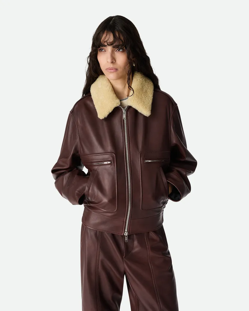 Bottega Veneta Gepolsterter Lederblouson - Braun - Damen Lammleder Braun