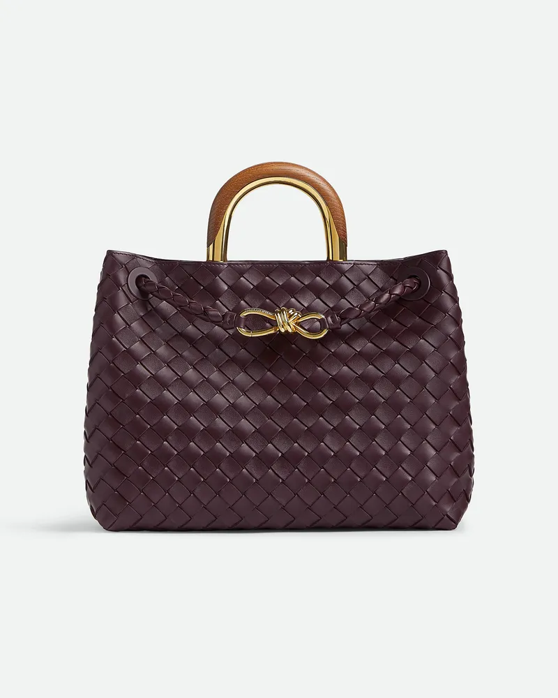 Bottega Veneta Andiamo - Bordeaux - Damen - 90 % Lammleder & 10 % Holz Bordeaux