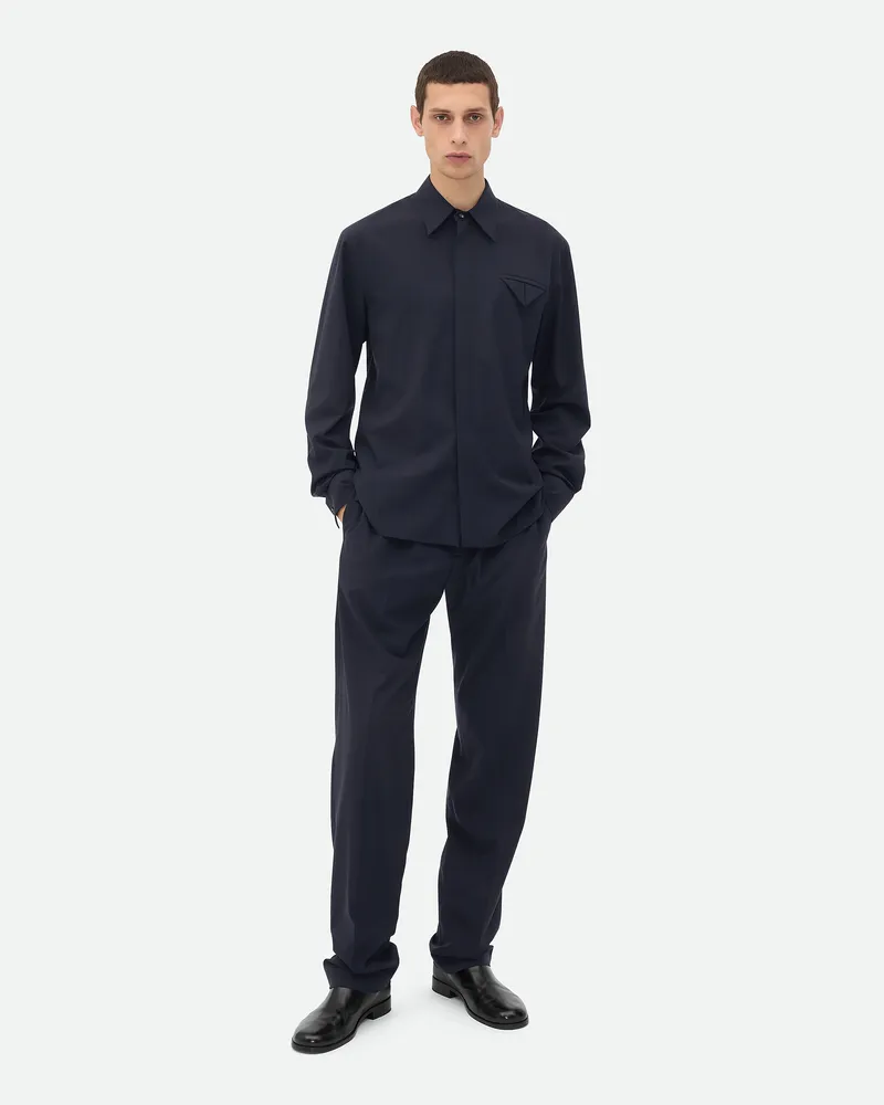 Bottega Veneta Feines Wollhemd Midnight