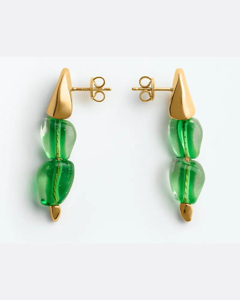 Bottega Veneta Prisma Ohrringe - Grün - Damen - 70% Sterlingsilber & 30% Glas Grün