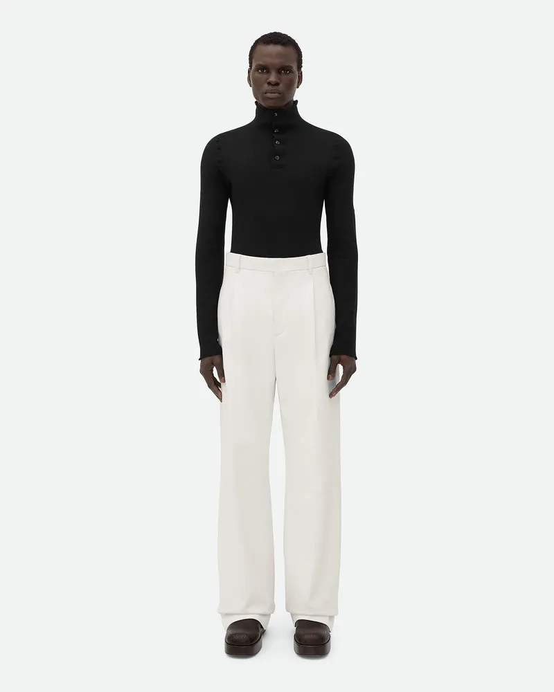 Bottega Veneta Weite Lederhose Dove